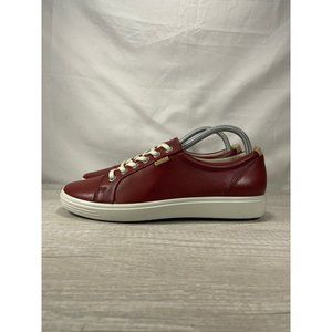 Ecco Women's Red Leather Sneakers
